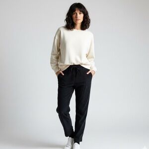 COS Sz S Black Corduroy Drawstring Tappered Pants